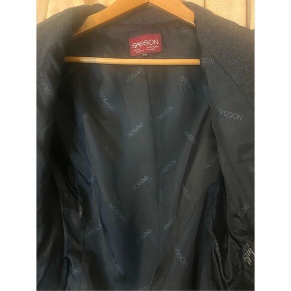 Vintage Sasson Wool Scalloped Preppy Grey open Front Blazer - Picture 5 of 5